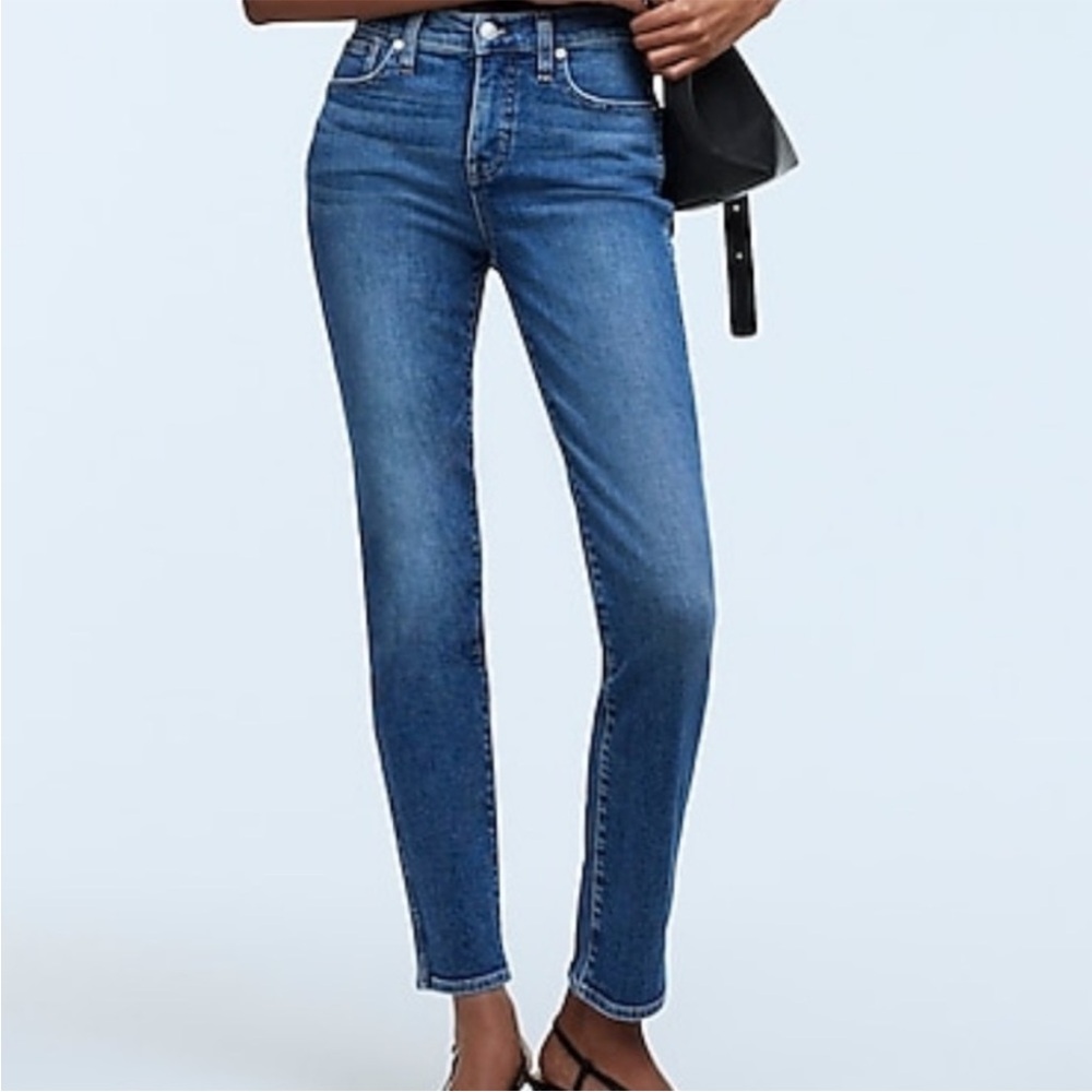 Madewell Stovepipe Jeans 25 Tall High Rise Straight Leg Medium Wash Denim
